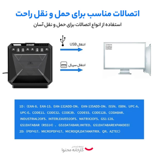 بارکد خوان دو بعدی سیم کد مدل MJ-4300D